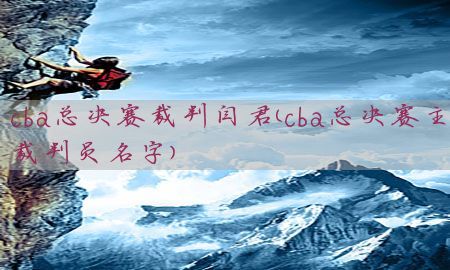 cba总决赛裁判闫君（cba总决赛主裁判员名字）