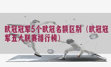 欧冠冠军5个欧冠名额区别（欧冠冠军五大联赛排行榜）