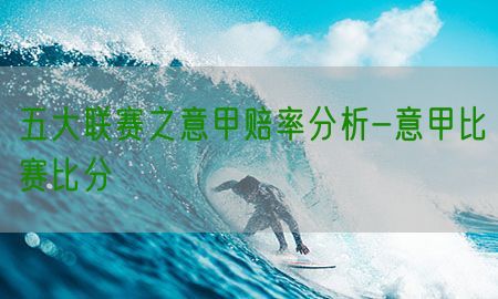 五大联赛之意甲赔率分析-意甲比赛比分