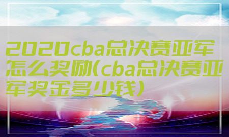 2020cba总决赛亚军怎么奖励（cba总决赛亚军奖金多少钱）