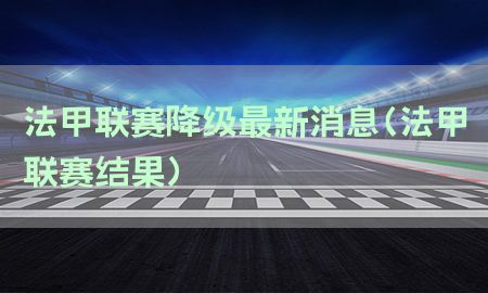 法甲联赛降级最新消息（法甲联赛结果）