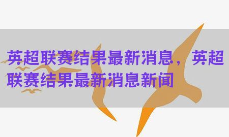 英超联赛结果最新消息，英超联赛结果最新消息新闻