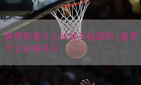 意甲联赛什么时候开始踢的-意甲什么时候开打