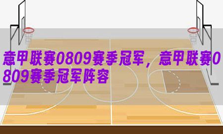 意甲联赛0809赛季冠军，意甲联赛0809赛季冠军阵容